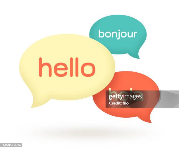 language translation speech chat talking bubbles - languages stock illustrations