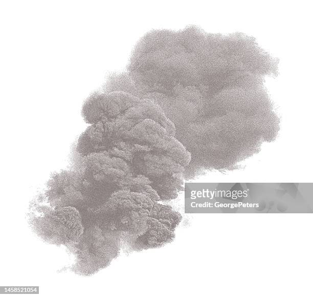 stockillustraties, clipart, cartoons en iconen met smoke cloud from explosion - bosbrand