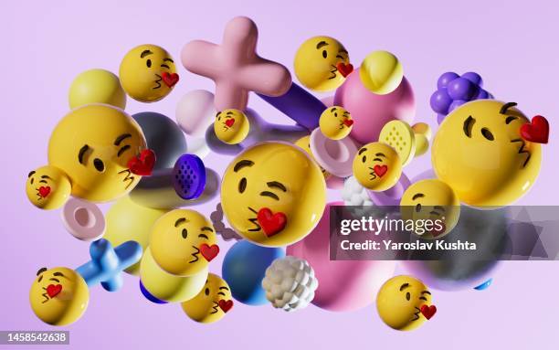 emojis stylized 3d cgi abstract illustrations object - cheerful stock illustrations stock pictures, royalty-free photos & images