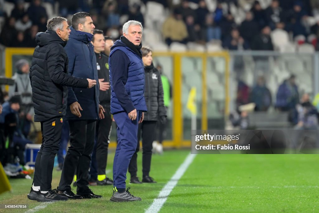 As Roma Coach AS Roma coach Josè Mourinho during the Serie A match between Spezia ...