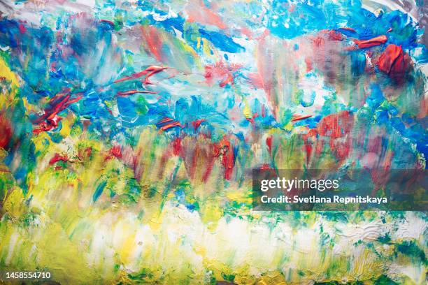 gouache organic abstraction drawing - impressionnisme photos et images de collection