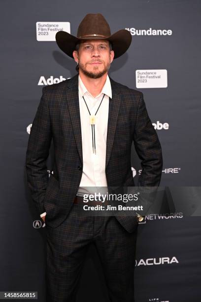 Russell Harvard attends the 2023 Sundance Film Festival "The Tuba Thieves" Premiere at Prospector Square Theatre on January 22, 2023 in Park City,...