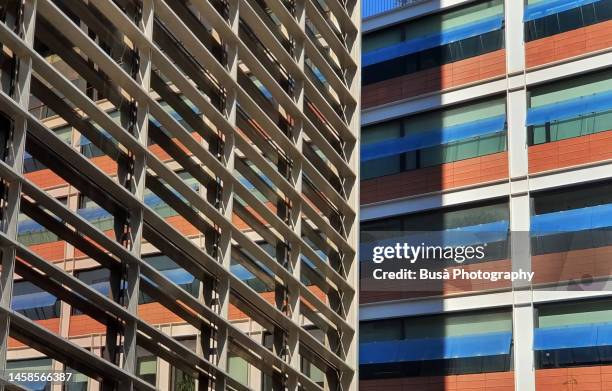 office building towers in the poble nou district of barcelona, spain - nou stock pictures, royalty-free photos & images