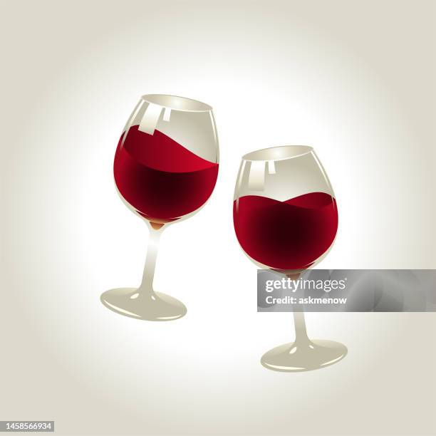 two wineglasses - wine glass white background stock illustrations