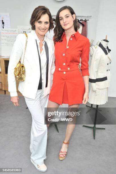 Ines de la Fressange and daughter Nine Marie d'Urso in the front row