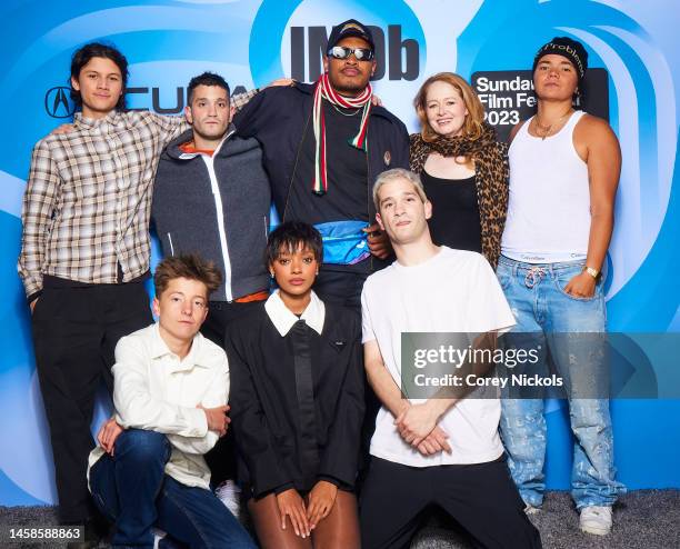 Otis Dhanji, Michael Philippou,Chris Alosio, Miranda Otto, Zoe Terakes Joe Bird, Sophie Wilde and Danny Philippou of 'Talk to Me'visit The IMDb...