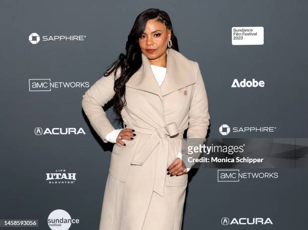 Sanaa Lathan attends the 2023 Sundance Film Festival "Young. Wild. Free." Premiere at Library Center Theatre on January 22, 2023 in Park City, Utah.