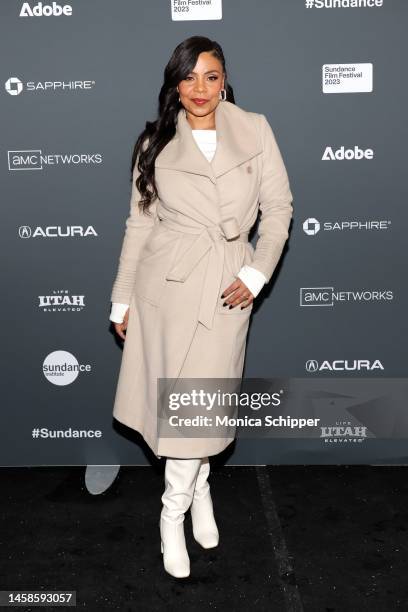 Sanaa Lathan attends the 2023 Sundance Film Festival "Young. Wild. Free." Premiere at Library Center Theatre on January 22, 2023 in Park City, Utah.