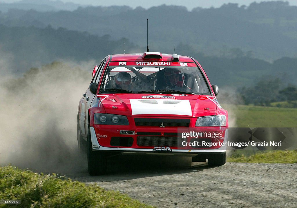 Francois Delecour of France and the Mitsubishi Lancer Evo WRC