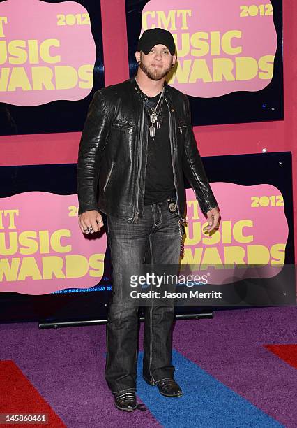 Brantley Gilbert arrives at the 2012 CMT Music awards at the Bridgestone Arena on June 6, 2012 in Nashville, Tennessee.