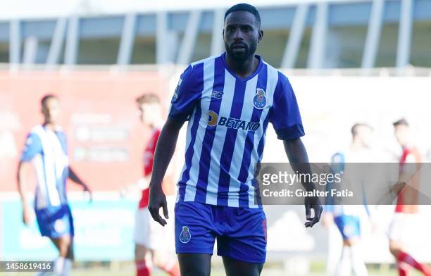 Silvestre Varela of FC Porto B during the Liga 2 Sabseg match between SL Benfica B and FC Porto B at Benfica Campus on January 22, 2023 in Seixal,...