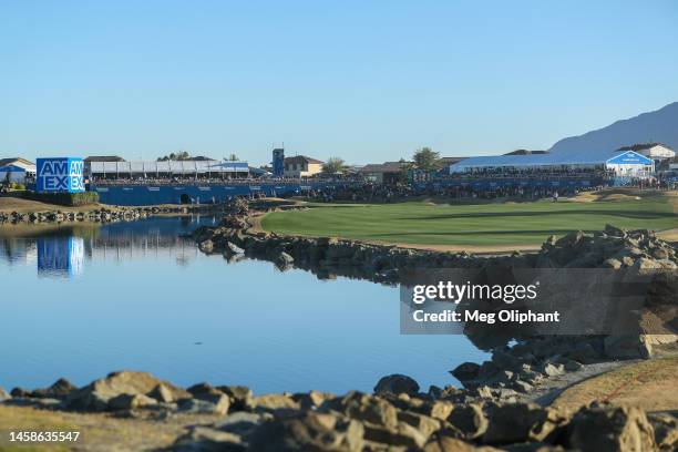 General view of the 18th hole is seen during the final round of The American Express at PGA West Pete Dye Stadium Course on January 22, 2023 in La...