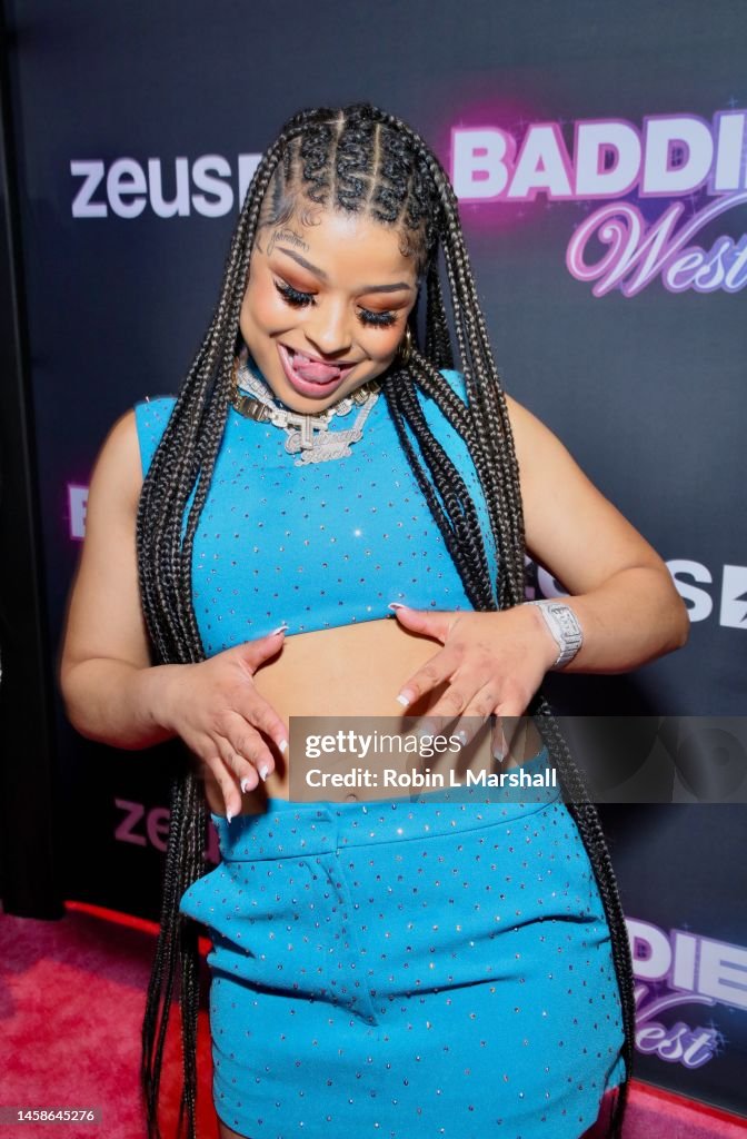 Chrisean Rock attends the premiere of The Zeus Network's "Baddies