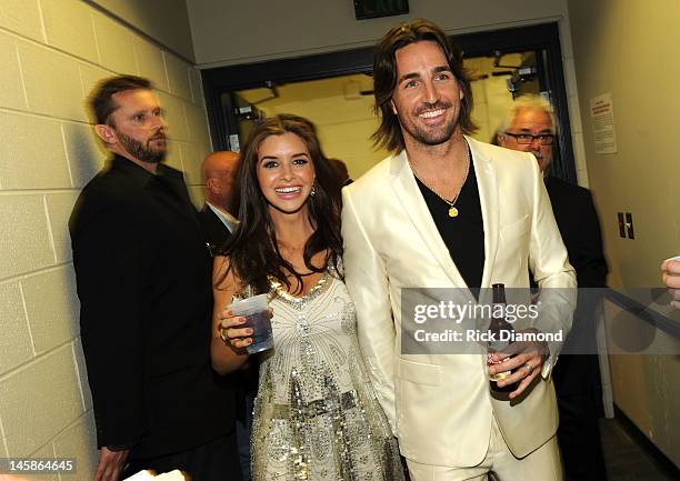 Jake Owen and Lacey Buchanan attend the 2012 CMT Music awards at the Bridgestone Arena on June 6, 2012 in Nashville, Tennessee.