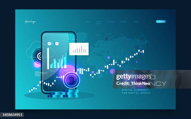 3d vector conceptual illustration of mobile crypto wallet - business value chain stock illustrations
