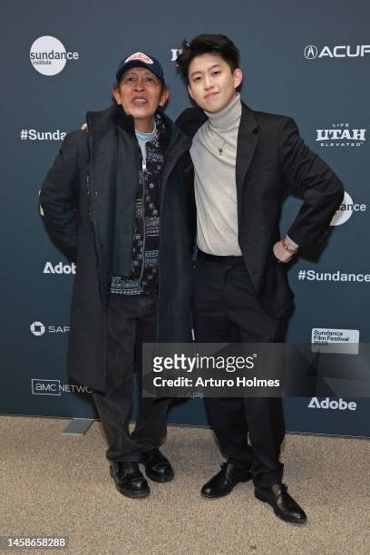 Yayu A.W. Unru and Brian "Rich Brian" Imanuel Soewarno attend the 2023 Sundance Film Festival "Jamojaya" Premiere at Eccles Center Theatre on January...