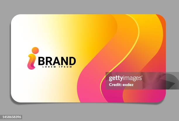 letter i logo on business card - i letter logo stock illustrations