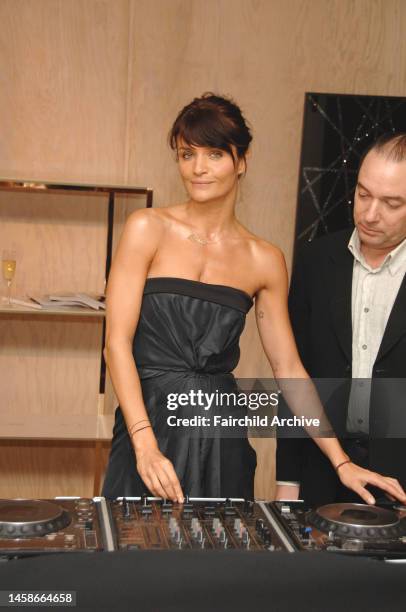 Model Helena Christensen attends Chloe's Madison Avenue reopening party in New York City.