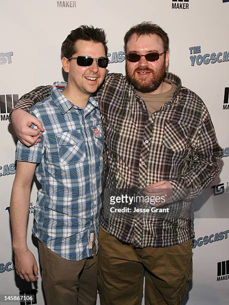 Lewis Brindley and Simon Lane attend The Yogscast E3 Pre-Game Party by The Game Station and Maker Studios at Drai's Hollywood on June 6, 2012 in...