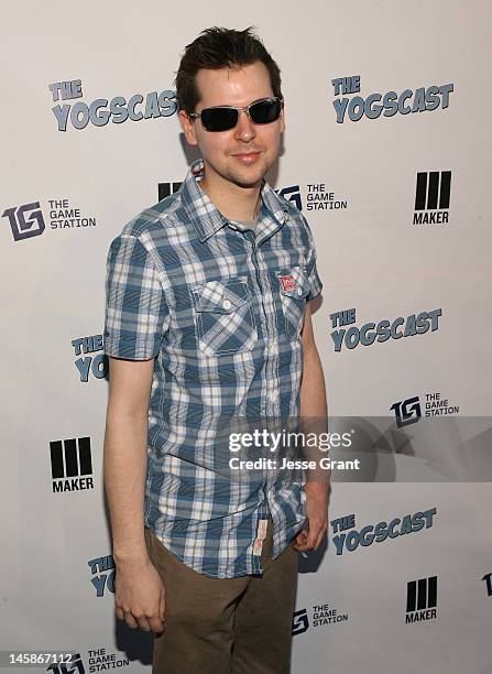 Lewis Brindley attends The Yogscast E3 Pre-Game Party by The Game Station and Maker Studios at Drai's Hollywood on June 6, 2012 in Hollywood,...