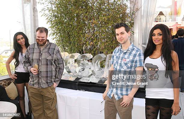 Simon Lane and Lewis Brindley attend The Yogscast E3 Pre-Game Party by The Game Station and Maker Studios at Drai's Hollywood on June 6, 2012 in...