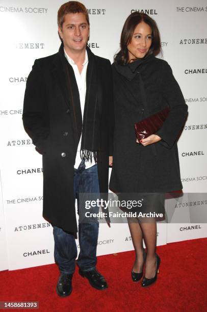 Musician Rob Thomas and Marisol Thomas attend a screening of Joe Wright's 'Atonement' at IFC Center in New York City.