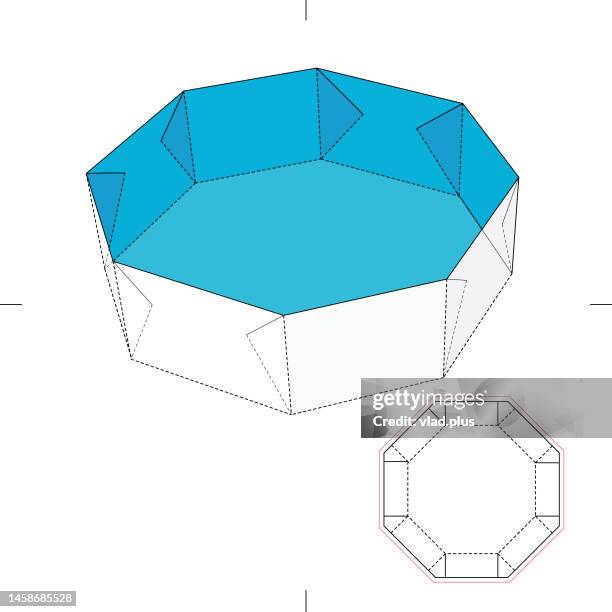 custom octagonal tray box - octagon box stock illustrations