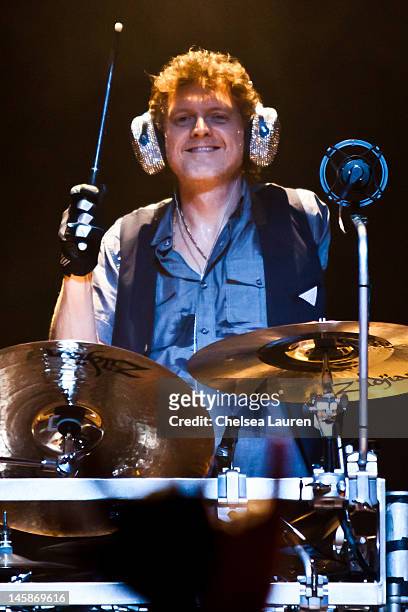 Drummer Rick Allen of Def Leppard performs at House of Blues Sunset Strip on June 6, 2012 in West Hollywood, California.