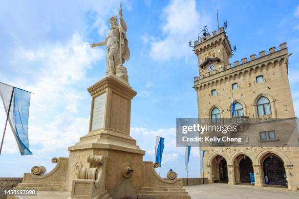 liberty square and the public palace of the republic of san marino - republic of san marino stock-fotos und bilder