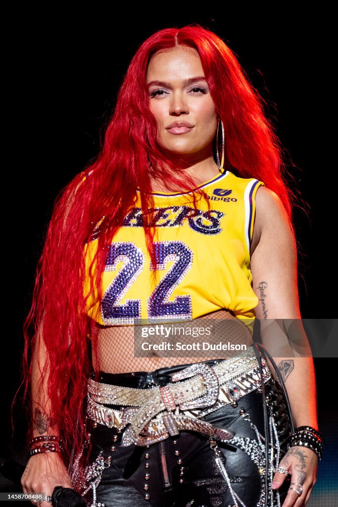 Singer Karol G performs onstage at Calibash Latin Music Festival at