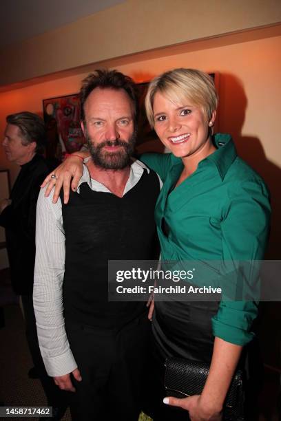 Sting and Karina Petroni attend the La Mer Cocktails to celebrate Oceana in New York City.