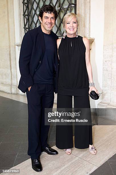 Pierfrancesco Favino and Piera Detassis attend 2012 Ciak d'Oro ceremony awards at Palazzo Valentini on June 6, 2012 in Rome, Italy.