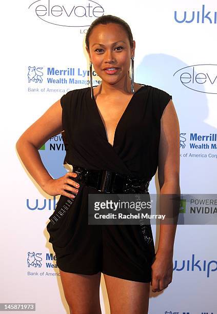 Actress Cassandra Hepburn attends the VIP red carpet cocktail party hosted by WIKIPAD and NVIDIA as part of the celebrations for E3,2012 held at...