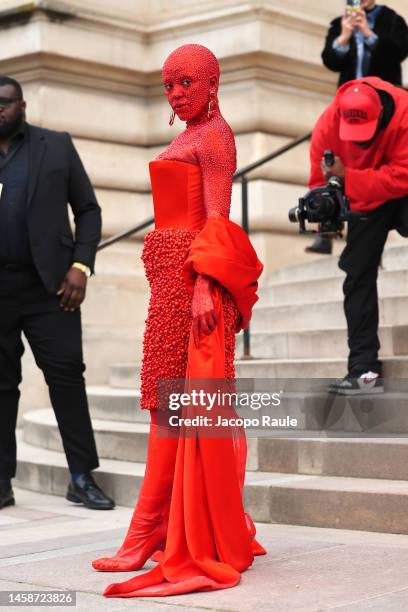 Doja Cat attends the Schiaparelli Haute Couture Spring Summer 2023 show as part of Paris Fashion Week on January 23, 2023 in Paris, France.