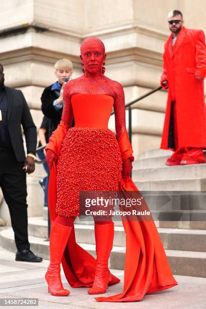 Doja Cat attends the Schiaparelli Haute Couture Spring Summer 2023 show as part of Paris Fashion Week on January 23, 2023 in Paris, France.