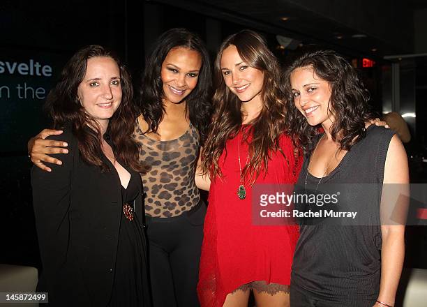Jane Owen, CEO/Owner Jane Owen PR Inc, actresses Samantha Mumba, Briana Evigan, and guest attend the VIP red carpet cocktail party hosted by WIKIPAD...