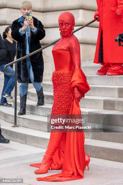 Doja Cat attends the Schiaparelli Haute Couture Spring Summer 2023 show as part of Paris Fashion Week on January 23, 2023 in Paris, France.