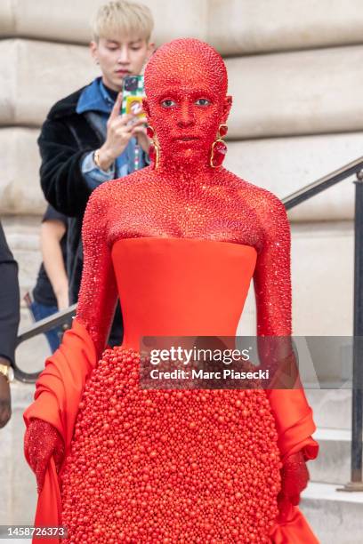 Doja Cat attends the Schiaparelli Haute Couture Spring Summer 2023 show as part of Paris Fashion Week on January 23, 2023 in Paris, France.