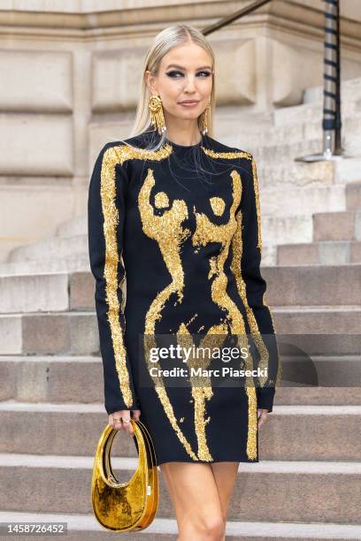 Leonie Hanne attends the Schiaparelli Haute Couture Spring Summer 2023 show as part of Paris Fashion Week on January 23, 2023 in Paris, France.