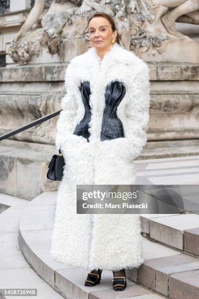 Philippine Leroy-Beaulieu attends the Schiaparelli Haute Couture Spring Summer 2023 show as part of Paris Fashion Week on January 23, 2023 in Paris,...