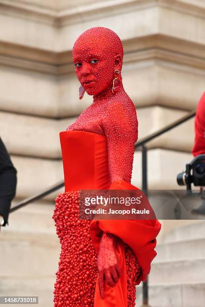 Doja Cat attends the Schiaparelli Haute Couture Spring Summer 2023 show as part of Paris Fashion Week on January 23, 2023 in Paris, France.