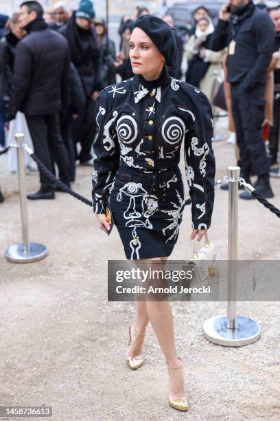 Diane Kruger is seen during the Paris Fashion Week - Haute Couture Sring Summer 2023 on January 23, 2023 in Paris, France.