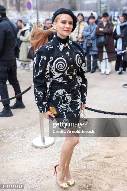 Diane Kruger is seen during the Paris Fashion Week - Haute Couture Sring Summer 2023 on January 23, 2023 in Paris, France.