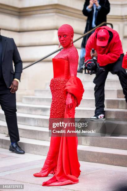 Doja Cat is seen during the Paris Fashion Week - Haute Couture Sring Summer 2023 on January 23, 2023 in Paris, France.