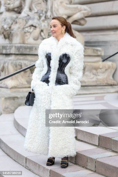 Philippine Leroy-Beaulieu is seen during the Paris Fashion Week - Haute Couture Sring Summer 2023 on January 23, 2023 in Paris, France.