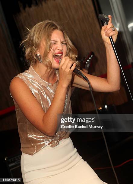 Singer Jennifer Akerman performs onstage at the VIP red carpet cocktail party hosted by WIKIPAD and NVIDIA as part of the celebrations for E3,2012...