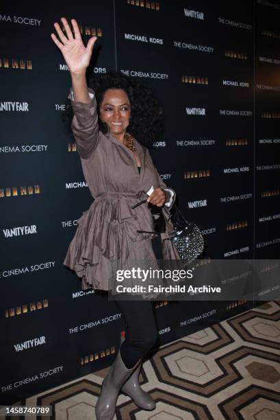 Singer Diana Ross attends a screening of Jon Favreau's 'Iron Man' at the Tribeca Grand in New York City. The evening was hosted by the Cinema Society...