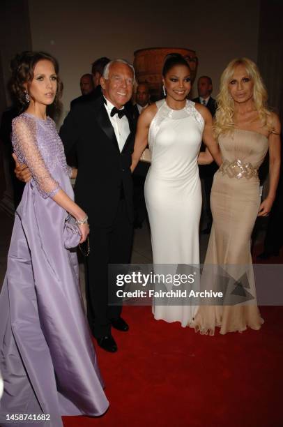 Allegra Versace, fashion designer Giorgio Armani, singer Janet Jackson and fashion designer Donatella Versace attend the Metropolitan Museum of Art's...