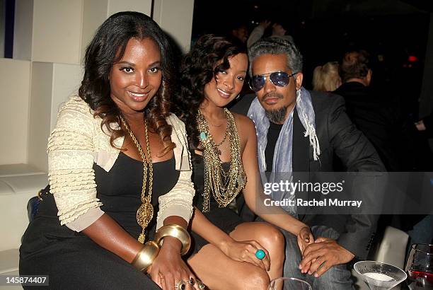 Ebony Brown, actress Jennia Fredrique, and Sol Aponte attend the VIP red carpet cocktail party hosted by WIKIPAD and NVIDIA as part of the...