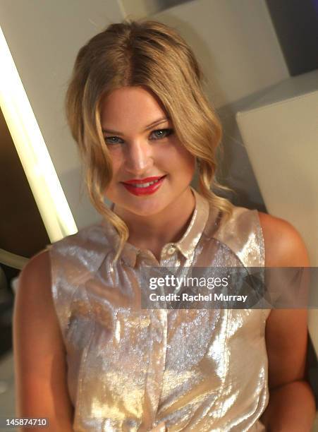 Singer Jennifer Akerman arrives at the VIP red carpet cocktail party hosted by WIKIPAD and NVIDIA as part of the celebrations for E3,2012 held at...